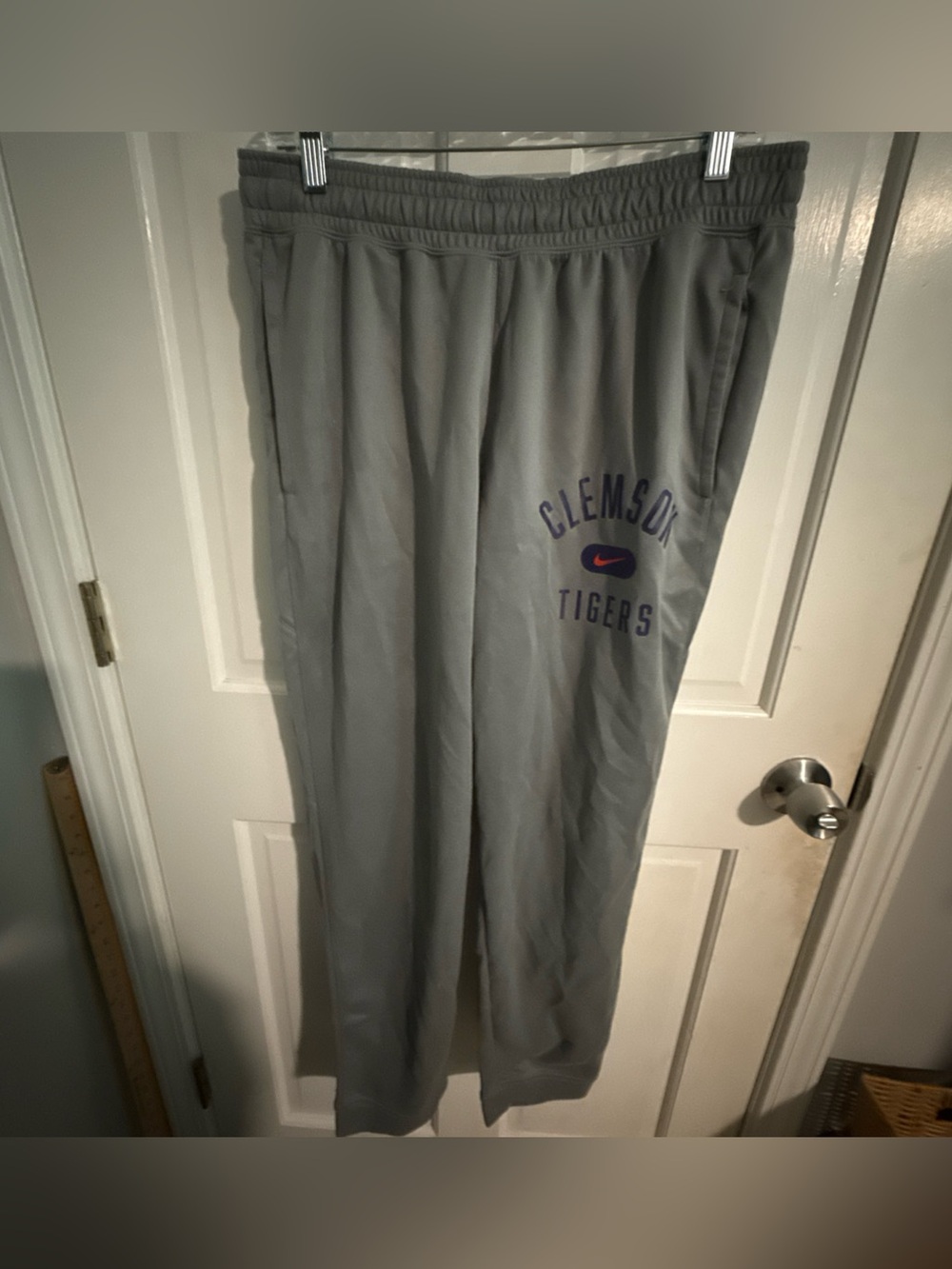 Clemson Tigers Gray Sweatpants with Nike Swoosh